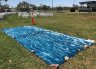 'Maranoa Flow' Cyanotype murals, 270 x 270cm each, 2019 - The two cyanotype murals created with the Mitchell State School students, were installed on the lawn at the Boringa Festival of Fire and Water.