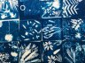 St Peters Lutheran College, students' cyanotypes on cotton. - 